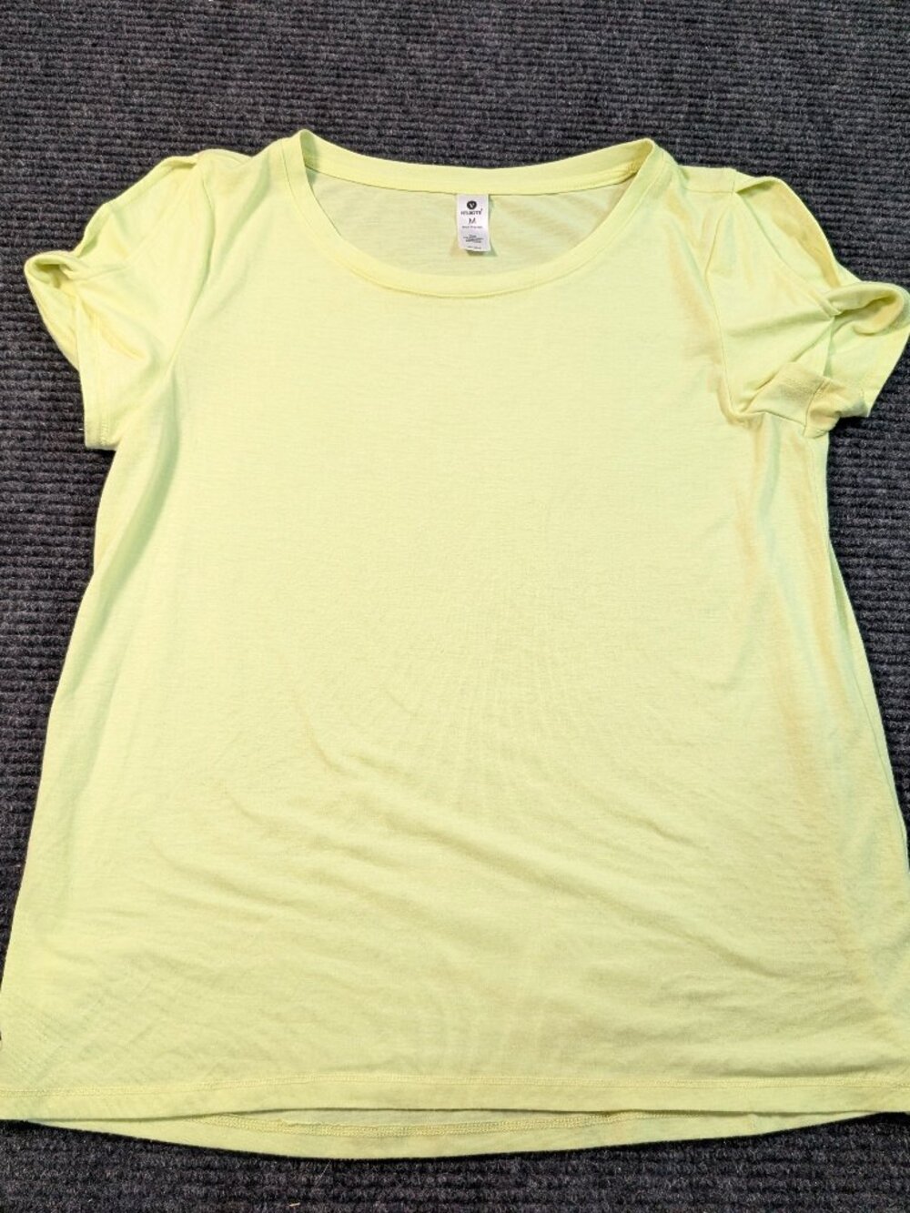 Velocity Pastel Yellow Crewneck Tee W/ Sleeve Cutout M